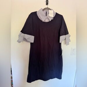 NEW 1901 Nordstrom Womens Shirt Dress Mini Blue Stripe Size 16 NWT